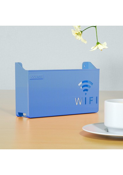 Router Raf Duvar Asılı Işlevli Kablo Braketi Organizatör Ofis Işık Mavi Için modelleri