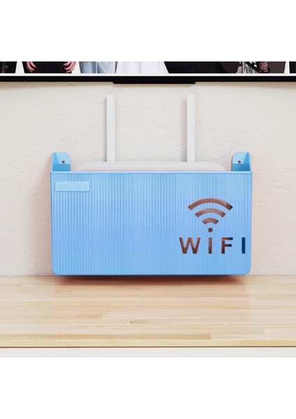 Router Raf Duvar Asılı Işlevli Kablo Braketi Organizatör Ofis Işık Mavi Için fırsatları