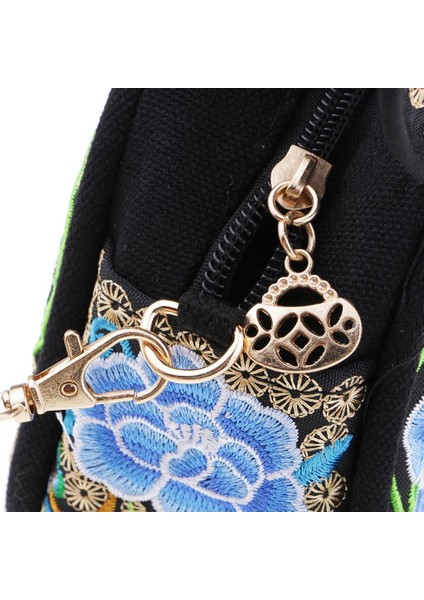 Vintage Bayanlar Çanta Tuval Etnik Omuz Çantası Nakış Omuz Çantası Mavi (Yurt Dışından) modelleri