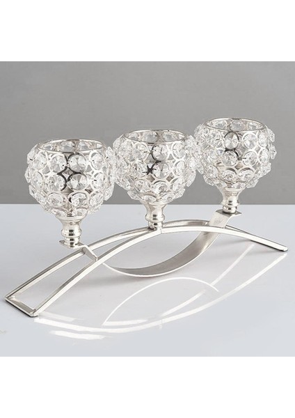 Kristal Mumluk 3 Arms Candelabra Düğün Masa Süs Gümüş (Yurt Dışından) modelleri