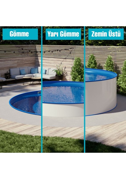 Yüzme Havuzu Bora Silver Set Yarı Gömme Tip 4 Metre H:60 cm