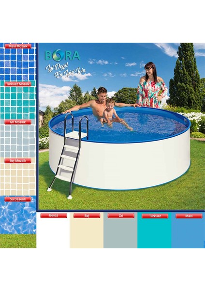 Yüzme Havuzu Bora Silver Set Yarı Gömme Tip 4 Metre H:60 cm