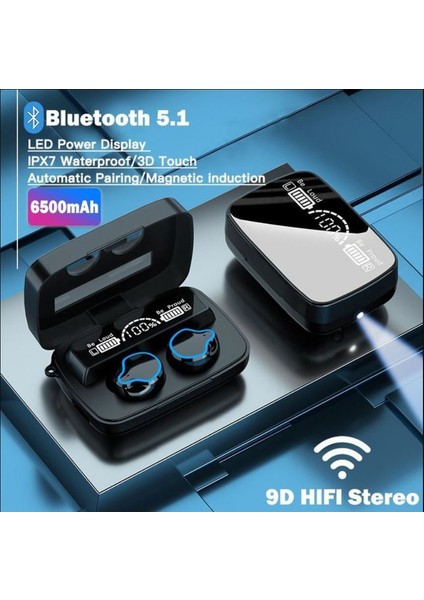 Tws Bluetooth Kulaklık Dokunmatik Kontrol Kablosuz Mikrofonlu Kulaklıklar Spor Suya Dayanıklı Kablosuz Kulaklıklar (Yurt Dışından)