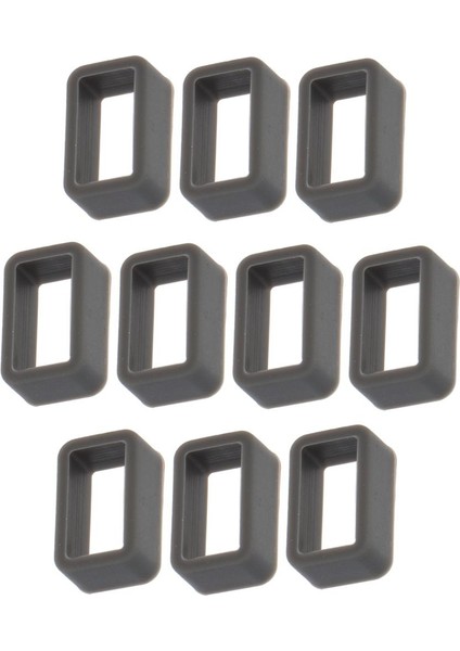 10 Parça Yumuşak Silikon Spor Kayışı Kauçuk Secure Clasps 10MM Koyu Gri (Yurt Dşından)(Yurt Dışından)