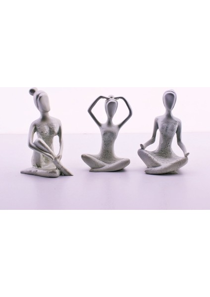 Biblo Yoga Yapan Kızlar 3'lü 18 Cm beyaz