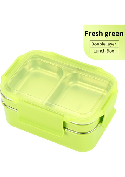 1000 ml. Lunchbox Paslanmaz Çelik Çift Katmanlı Bölmeli Öğle Yemeği Kutusu (Yurt Dışından)