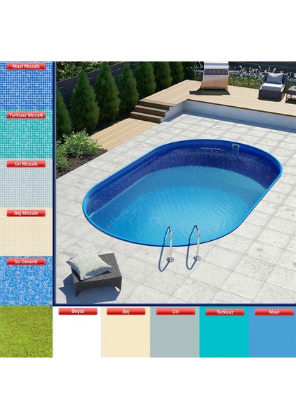 Yüzme Havuzu Maldiv Silver Set Gömme Tip 4 x 2 Metre H:90 cm