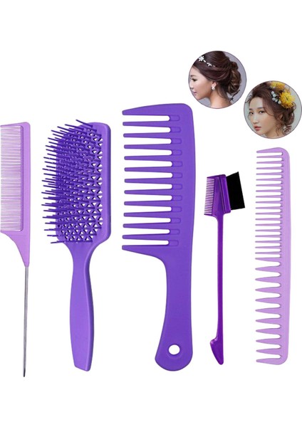 5pcs Saç Tarağı Stil Berber Saç Stilist Aksesuarları Kadın Erkekler Için Saç Fırçası (Yurt Dışından)