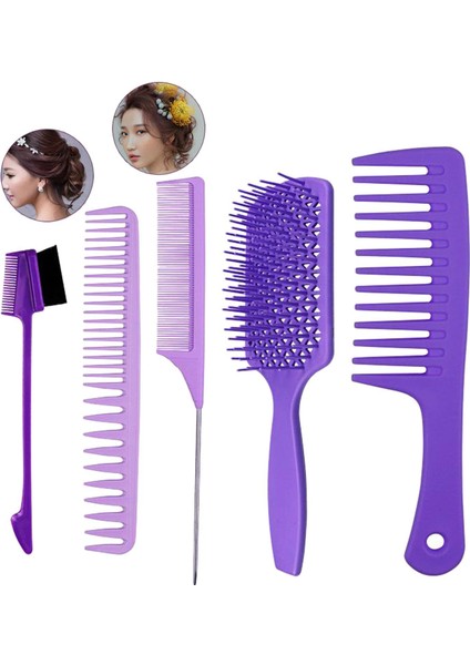 5pcs Saç Tarağı Stil Berber Saç Stilist Aksesuarları Kadın Erkekler Için Saç Fırçası (Yurt Dışından)