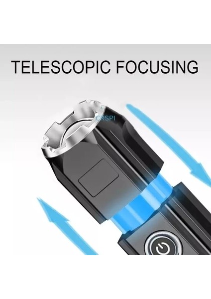 Telescopic USB Rechargeable LED Flashlight (Yurt Dışından)