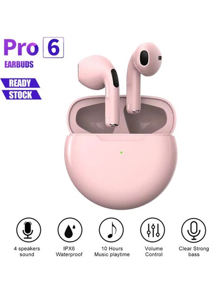 Tws Pro6 Kablosuz Kulaklık Bluetooth 5.0 Kulaklık Spor Kulakiçi Su Geçirmez Kulaklık (Yurt Dışından) modelleri