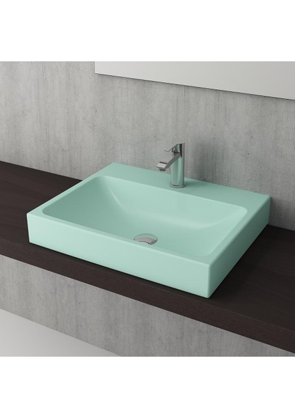 Bocchi Scala Tezgah Üstü Lavabo 60 cm Mat Mint Yeşil 1077-033-0126