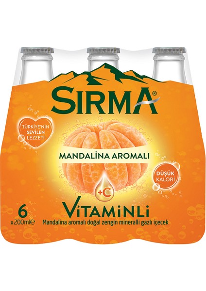 C Mandalina Aromalı Meyveli Soda 200 ml x 6'lı