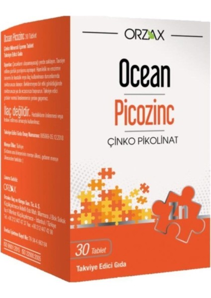 Ocean Picozinc Çinko 30 Tablet