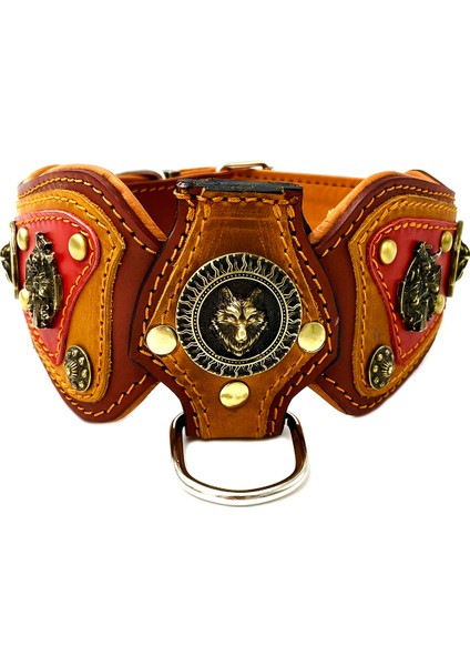 Kahverengi Savaşçı Viking Deri Köpek Tasması