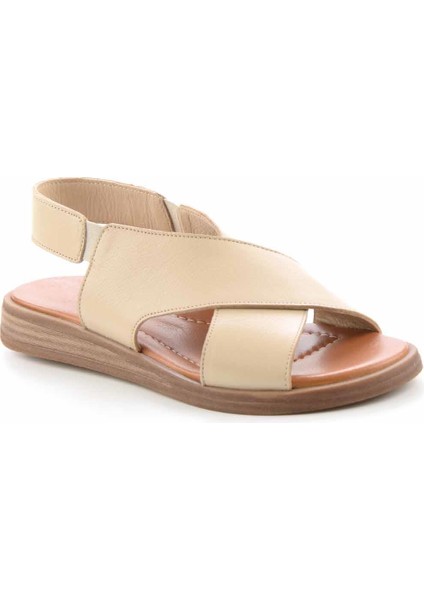 Bej Leather Kadın Sandalet K059061314 modelleri