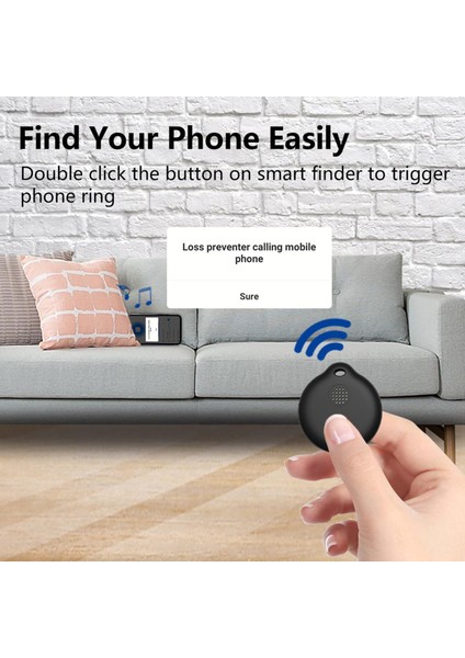 Bluetooth Tracker Anti-Kayıp Alarm Anahtarlar Için Yüksek Performans Cüzdan Çocuk Siyah (Yurt Dışından)