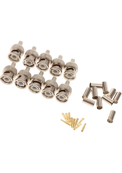 Bnc Erkek Bağlayıcı RG58 Koaksiyel Kablo Paketi 10 Takım (Yurt Dışından)