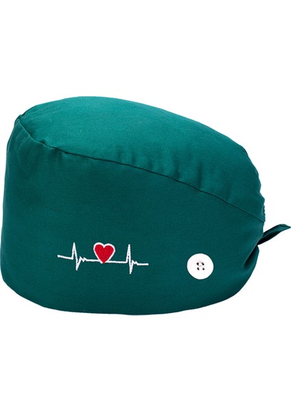 Pamuk Baskı Çalışma Scrub Cap Bouffant At Kuyruğu Şapka Kafa Kapak Yeşil modelleri