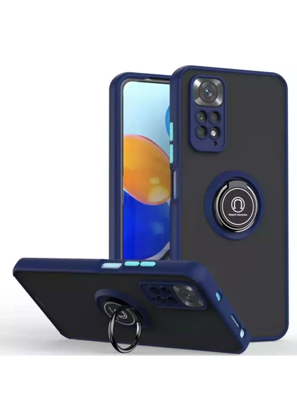 MTK Moveteck Xiaomi Redmi Note 11 / 11S Uyumlu Kılıf Kamera Lens Korumalı Renkli Tuşlar Zırh Tank Military Silikon