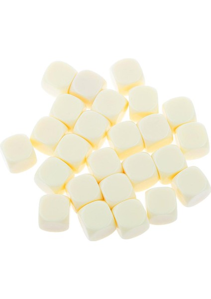Set / 25 Adet Boş 16MM Altı Taraflı D6 Zar Öğretim Kurulu Oyun Dıy Zanaat Bej (Yurt Dışından)