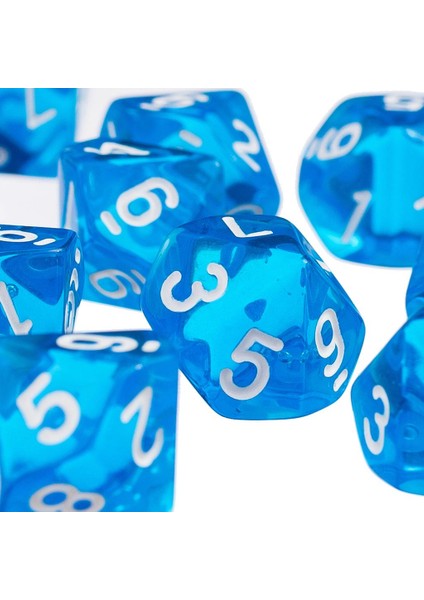 D10 Rpg Zindanlar Dragons İçin D10 On Taraflı Gem Zar Oyun Partisi 10 Mavi Set (Yurt Dışından)