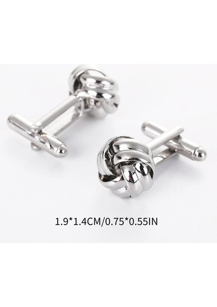 2 Parça Düğüm Kol Düğmeleri ve Studs Metal Smokin Partisi Takım Elbise Için