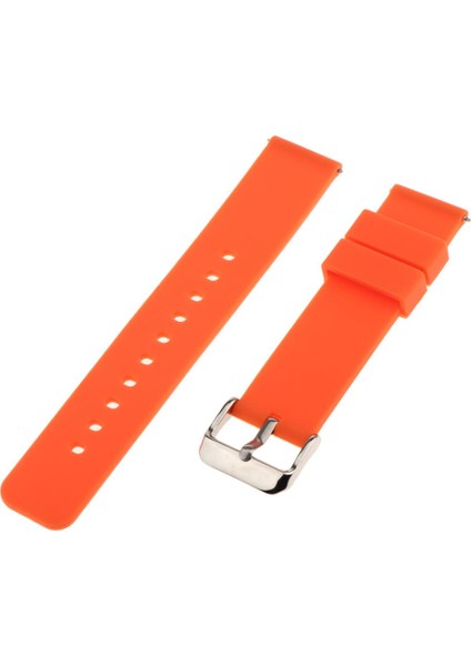 Hızlı Yayın Silikon İzle Bandı Paslanmaz Çelik Toka ile 18 mm. Turuncu (Yurt Dışından)