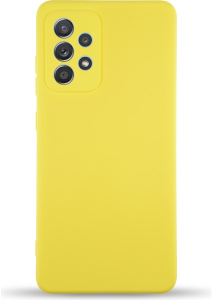 Caseworld Samsung Galaxy A73 5g ile Uyumlu Kapak Içi Kadife Kamera Korumalı Lansman Silikon ile Uyumlu Kılıf - Sarı