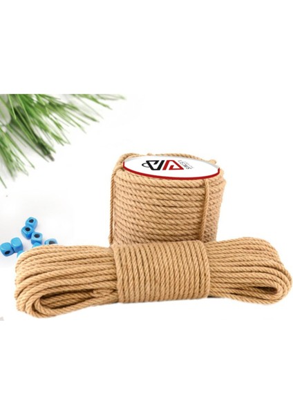 R-Teks 6 mm 5 Metre Jüt Halat Ip Dekoratif Hasır Ip Kendir fiyatları