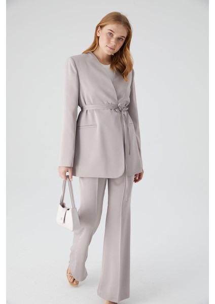 Saten Ispanyol Paça Pantolon Taş modelleri