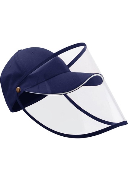 Anti-Tükürme Şapka Toz Geçirmez Kapak Balıkçı Beyzbol Şapkası Yüz Kalkan Mavi