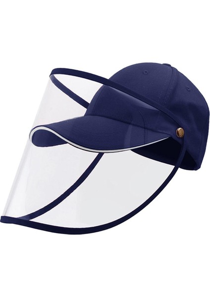 Anti-Tükürme Şapka Toz Geçirmez Kapak Balıkçı Beyzbol Şapkası Yüz Kalkan Mavi modelleri