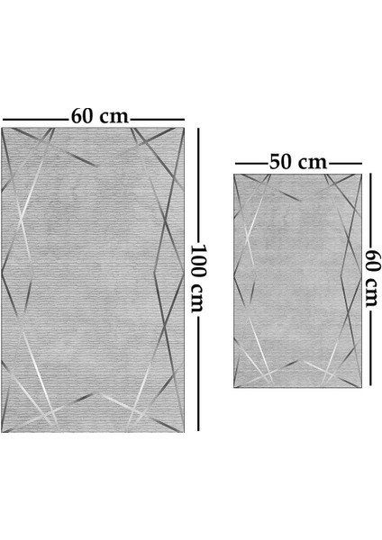 Alaaddin Carpet 2'li Yıkanabilir Antibakteriyel Kaymaz Tabanlı Banyo Takımı 50X60CM - 60X100CM