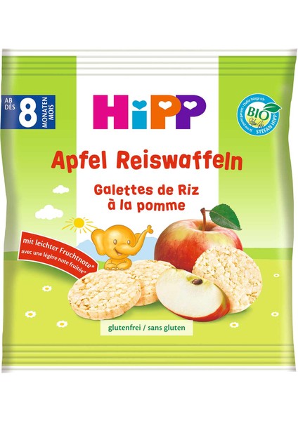 Hipp Organik Elmalı Pirinçli Bebek Gofreti 30GR