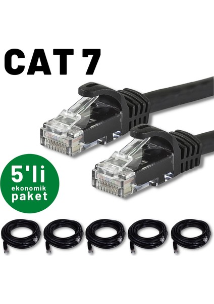 5 Adet Cat7 Kablo Ethernet Network Internet Lan Kablosu