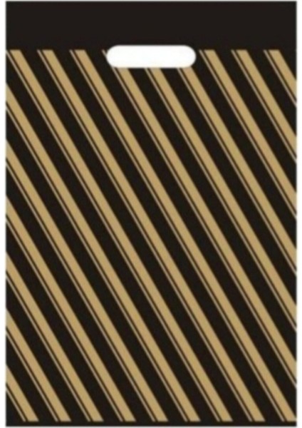 TAKVİYELİ SİYAH ÇİZGİLİ POŞET 50X60 CM NO:5 50 ADET