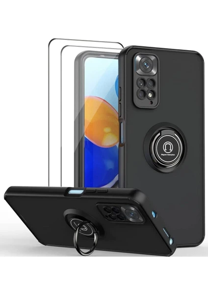 MTK Moveteck Xiaomi Redmi Note 11S Uyumlu Kılıf Kamera Lens Korumalı Renkli Tuşlar Zırh Tank Military