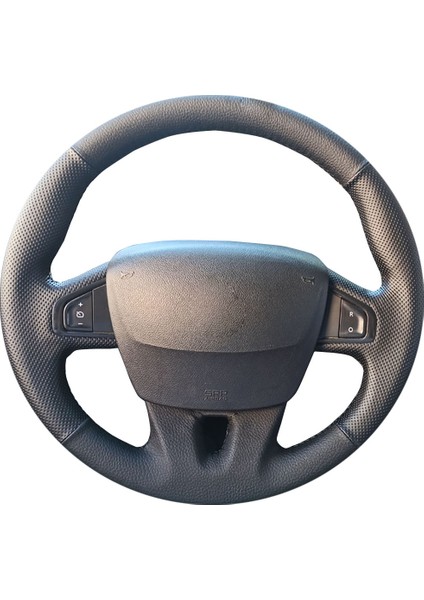 Renault Kangoo 4 Tuşlu Plastik Direksiyona Tam Uyumlu Spor Deri Direksiyon Kılıfı