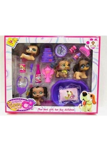 Figür Oyuncak Q-Shape Puppy Clup Minişler 4 Toplam 16 Parça Çocuklarınız Için Güzel Bir Hediye
