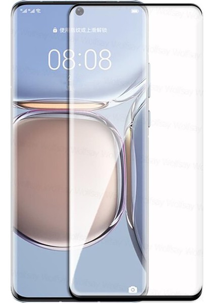 Huawei P50 Pro 3D Curved Tam Kaplayan Kavisli Tempered Cam