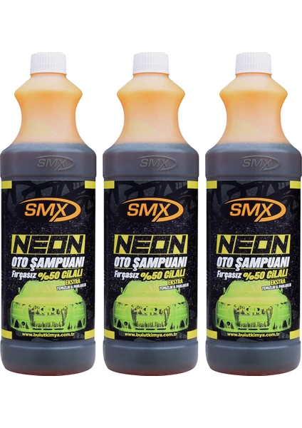 3 Adet Smx Neon %50 Cilalı Fırçasız Oto Şampuanı 1 Lt