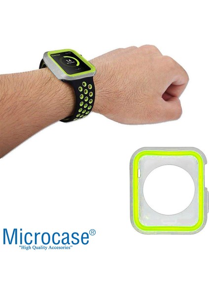 Apple Watch Uyumlu 7 45MM Armor Silikon Kılıf - Gri-Yeşil KN06 fiyatları