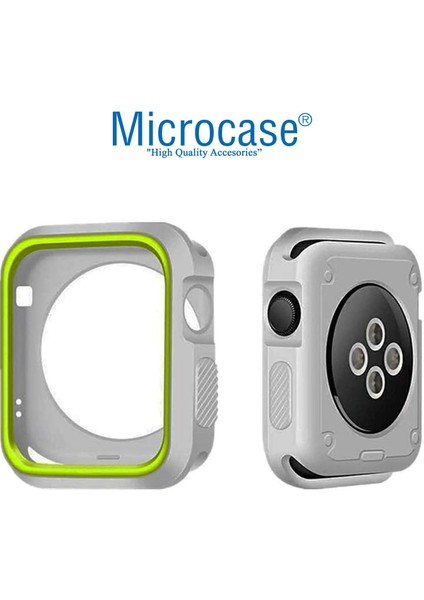 Apple Watch Uyumlu 7 45MM Armor Silikon Kılıf - Gri-Yeşil KN06 indirimleri