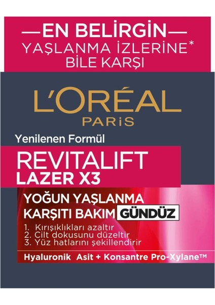 L'Oréal Paris Lazer X3 Yoğun  Gündüz Bakım Kremi + Göz Bakım Kremi