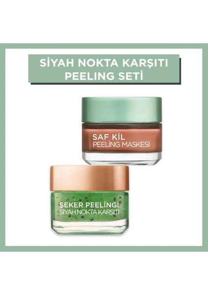 L'Oréal Paris Şeker Peelingi Siyah Nokta Karşıtı + Saf Kil Peeling Maskesi