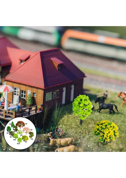 Model Ağaçlar Demiryolları Minyatür Kum Tablo Iy Sahne Mikro Peyzaj Standlar D (Yurt Dışından)