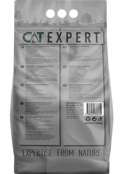 CAT EXPERT Kedi Kumu Active Control Plus Aktif Karbonlu Topaklanan Ve Koku Hapseden Tozsuz 8 Lt X 2 Adet