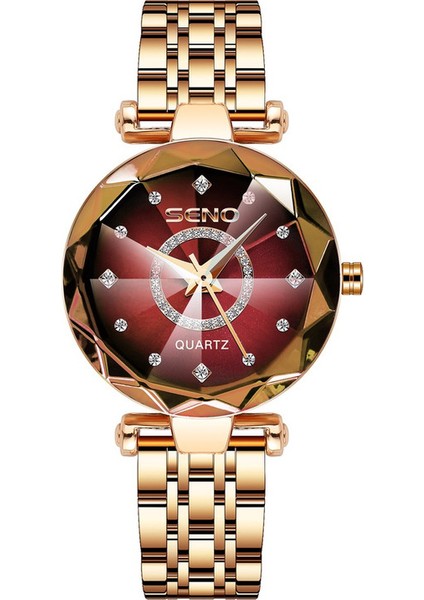 Kuvars Kadın Saatleri - Kırmızı 30.3 x 9.5 mm. (Yurt Dışından)