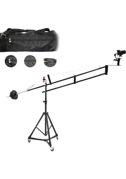 Jimmy Jib Profesyonel (300CM) (5kg Kapasiteli) Çantalı + Kargo indirimleri